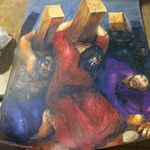 Lot of 13 Vintage New Christian Poster Sieder Koder German artist 29x19